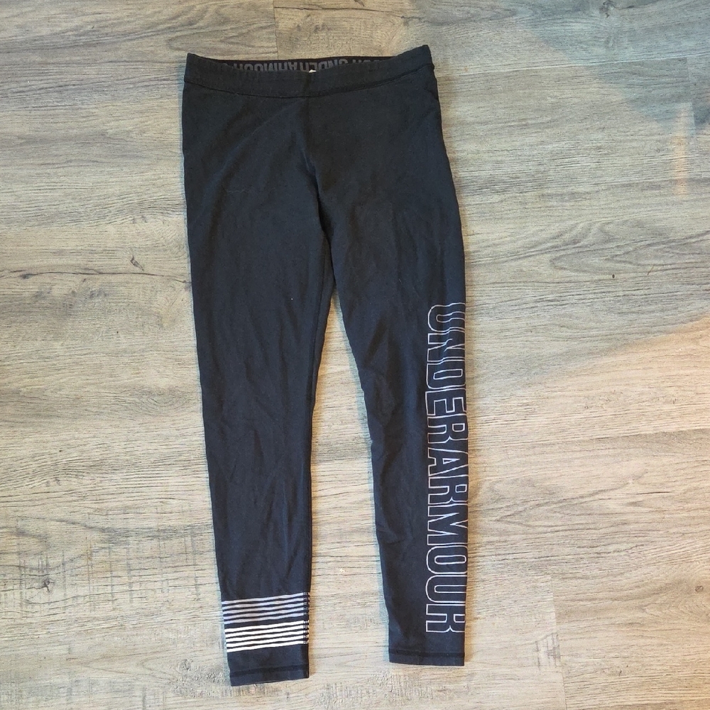 Under Armour Black Leggings with White Accents